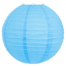 Luminária oriental papel 40 cm azul