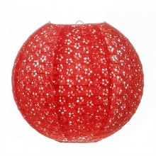 Luminária oriental papel 10 cm vermelho