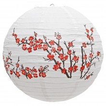 Luminária oriental papel 40 cm cerejeira