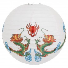 Luminária oriental papel 40 cm dragão