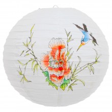 Luminária oriental papel 40 cm beija-flor