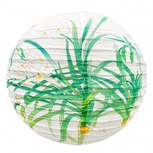 Luminária oriental papel 40 cm orquídea