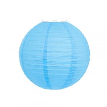 Luminária oriental papel 20 cm azul