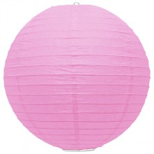 Luminária oriental papel 35 cm rosa