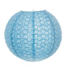 Luminária oriental papel 10 cm azul