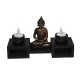 Castiçal zen com vela LED